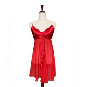 Victoria’s Secret Y2K Red Babydoll Lingerie Chemise Nightie Sleepwear XL